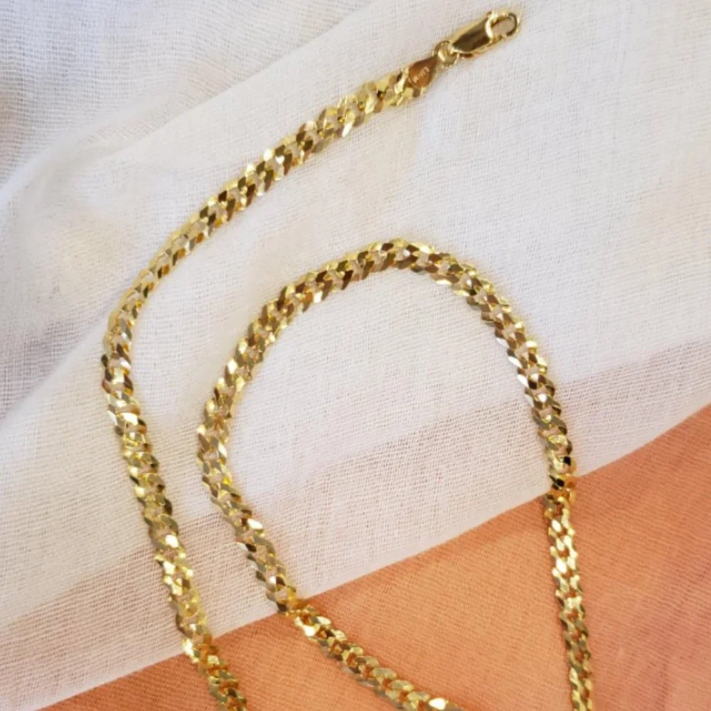 18k Italian Solid Gold Over 925k Silver
